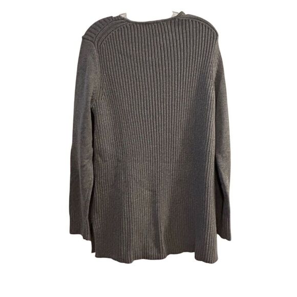 Ann Taylor Women's V-Neck Long Sleeve Gray Pullover Sweater Size L - Picture 3 of 9